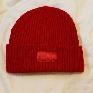 PINK brand beanie in red